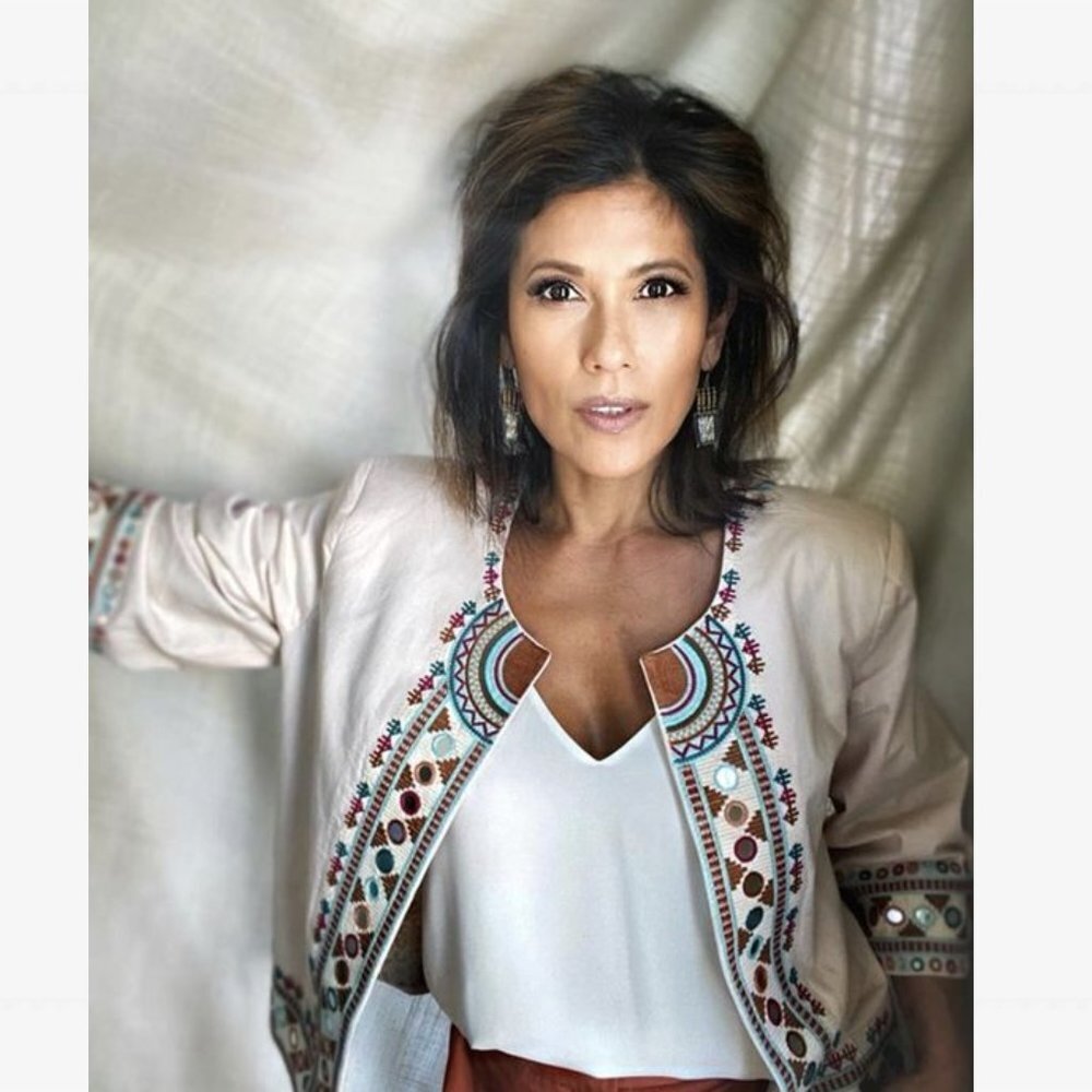 SOUK Indigo Hand Embroidered Open Jacket